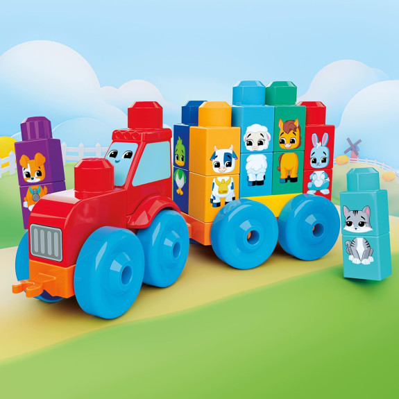 Traktor se zvířátky Mega Bloks