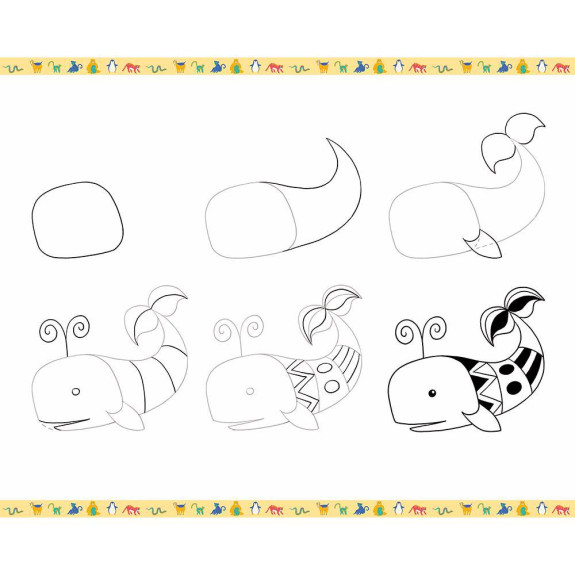 Kreativní sada Kreslení krok za krokem Zvířata Janod Step by step