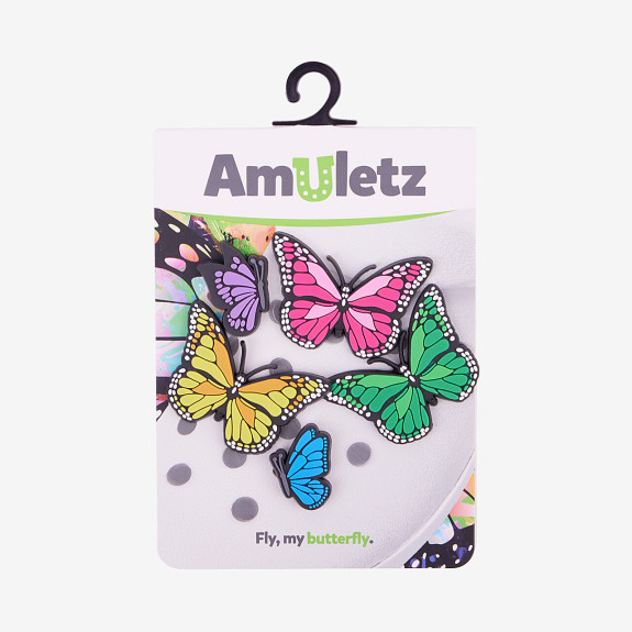 Amulety - ozdoby na boty Amuletz Set motýlků mix Coqui