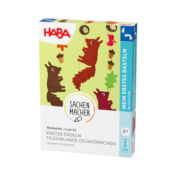 Kreativní sada První navlékání plstěná girlanda Veverka Haba