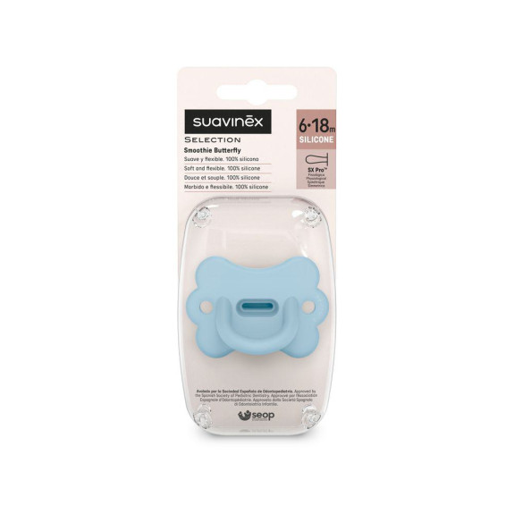 Šidítko fyziologické silikon Butterfly 6-18 m SX PRO Colour Essence Suavinex