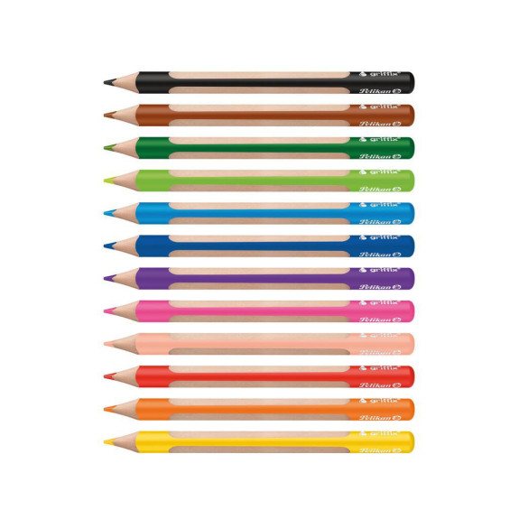 Pastelky Griffix silné 12 ks Pelikan