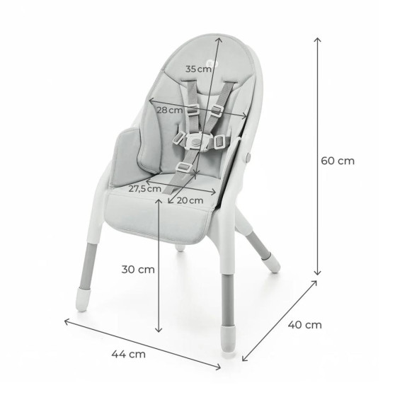 Jídelní židlička Dinnly 2 v 1 Grey Kinderkraft