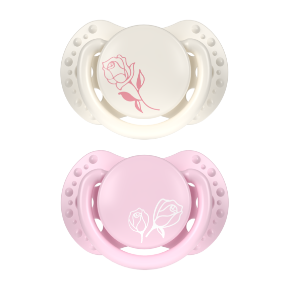 Mini dudlík silikonový dynamický Petit Rose 0 - 2 m, 2 ks holka Lovi