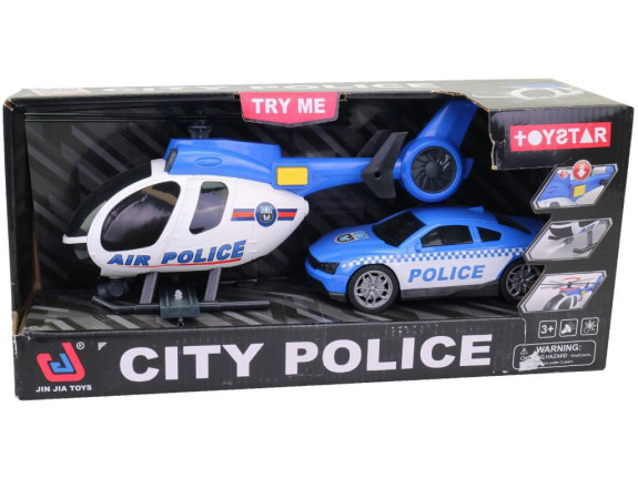 Vtrulník s policejním vozem