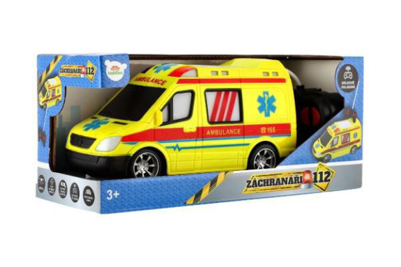 Auto RC ambulance plast 20 cm na dálkové ovládání