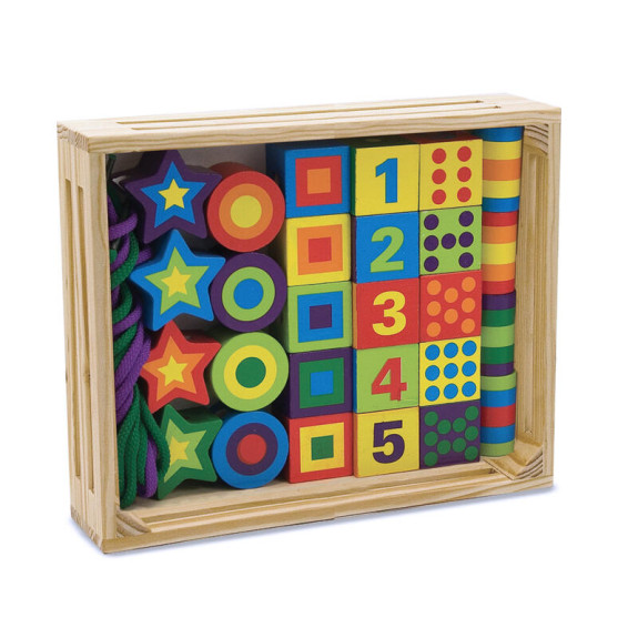 Navlékání dřevěných tvarů Melissa & Doug