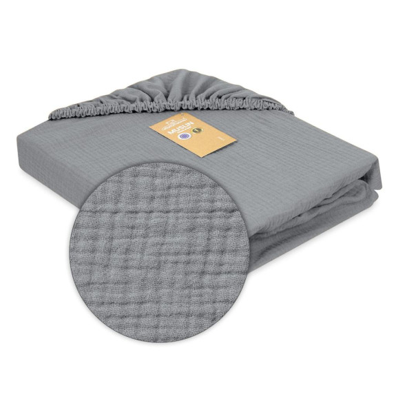 Mušelínové prostěradlo s gumou 60 x 120 cm BabyMatex