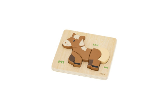 Dřevěné puzzle pro nejmenší - koník
