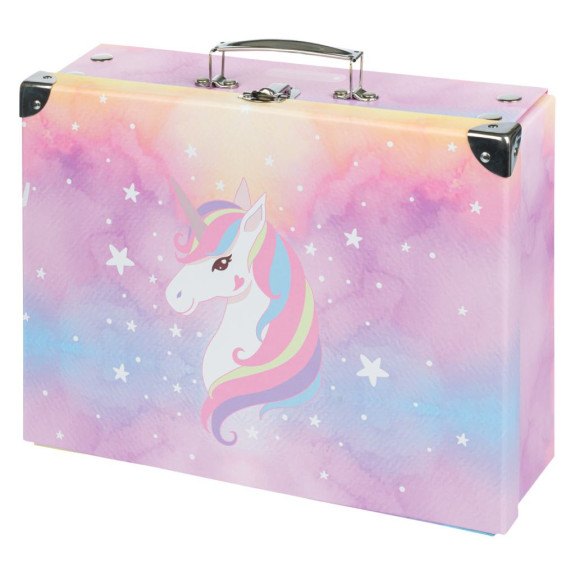 Skládací školní kufřík Rainbow Unicorn s kováním Baagl
