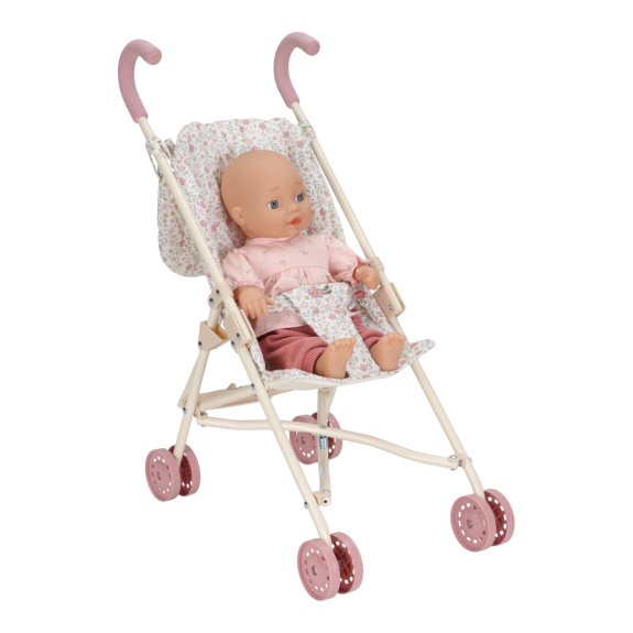 Kočárek pro panenky golfky skládací Soft Flowers Little Dutch
