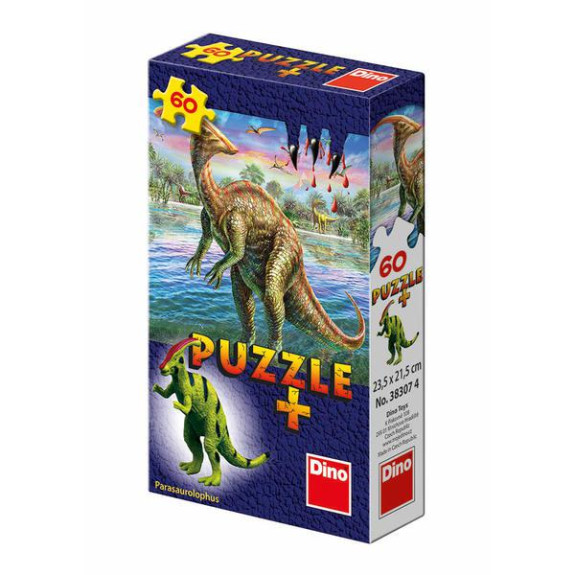 Puzzle Dinosauři 60 dílků+figurka v krabičce