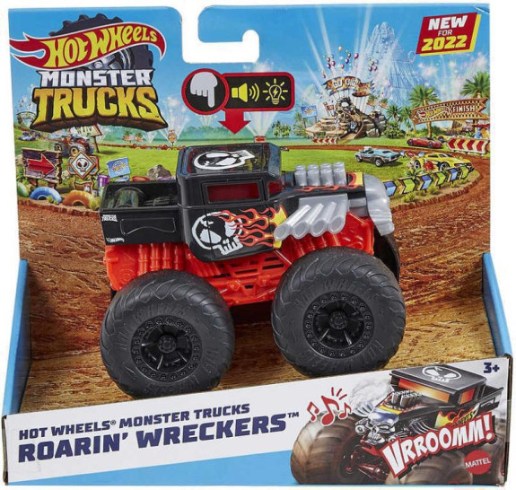 Hot Wheels Monster trucks svítící a rámusící vrak HDX60