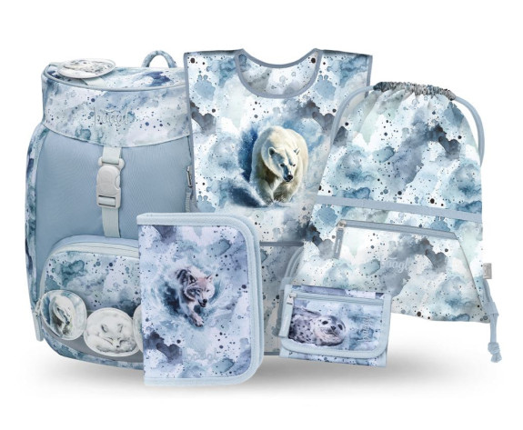 Set 5 Airy Polar: batoh, penál, sáček, zástěra, peněženka GRS Baagl