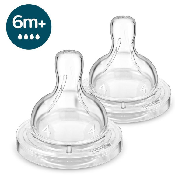 Dudlík na láhev Anti-colic rychlý průtok 6 m+, 2 ks Philips AVENT