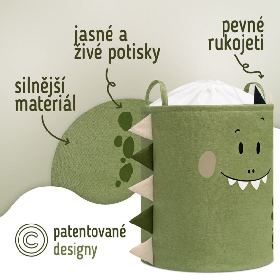 Koš na hračky XL se šňůrkou, skládací bavlněný / 63 l Sipo