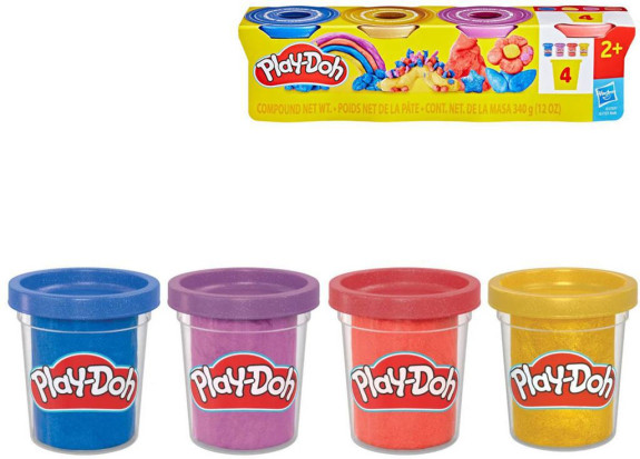 Play-Doh 4 ks kelímků metalické barvy