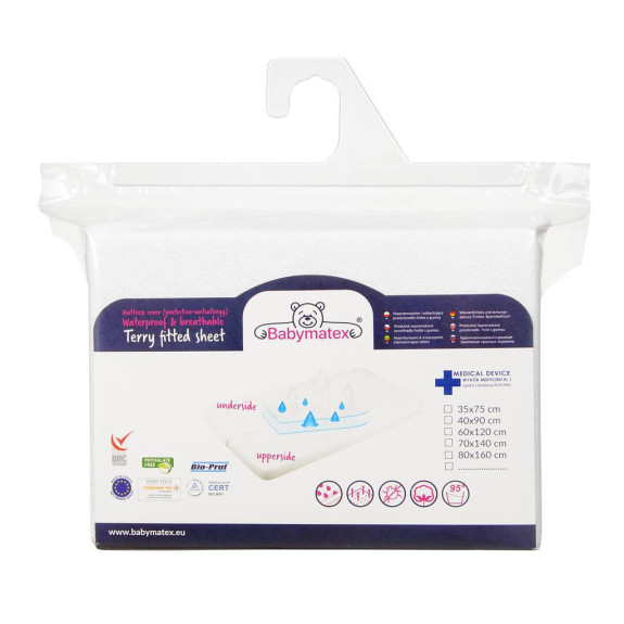 Nepromokavé prostěradlo froté 70 x 140 cm Babymatex