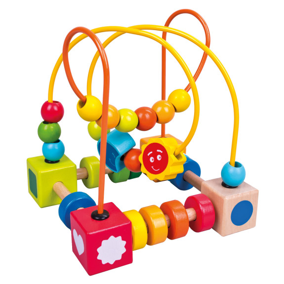 Labyrint s korálky dřevěný 16 cm