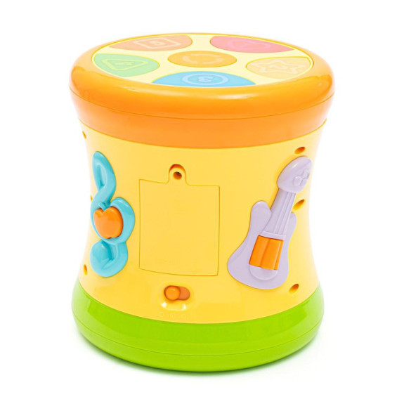 Oboustranný dynamický bubínek žlutý Baby Mix