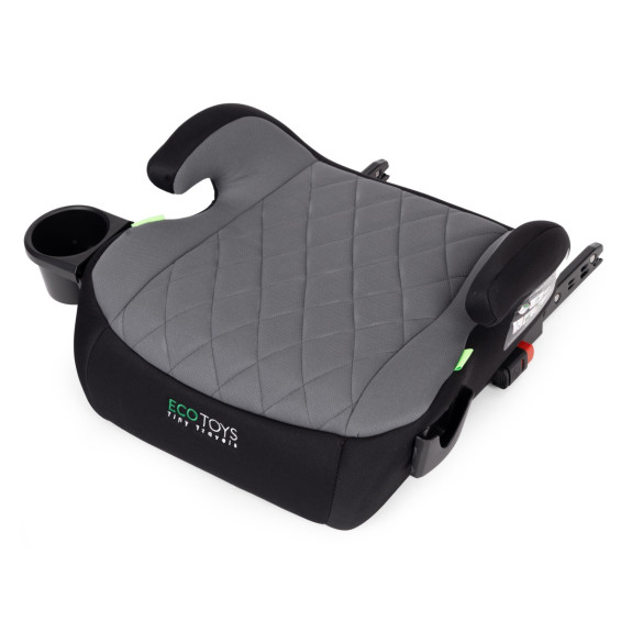 Dětský podsedák do auta ISOFIX i-Size s držákem na nápoje, pro výšku 125–150 cm šedý
