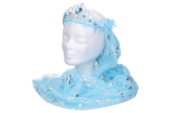 Set karneval - čelenka se závojem modrá