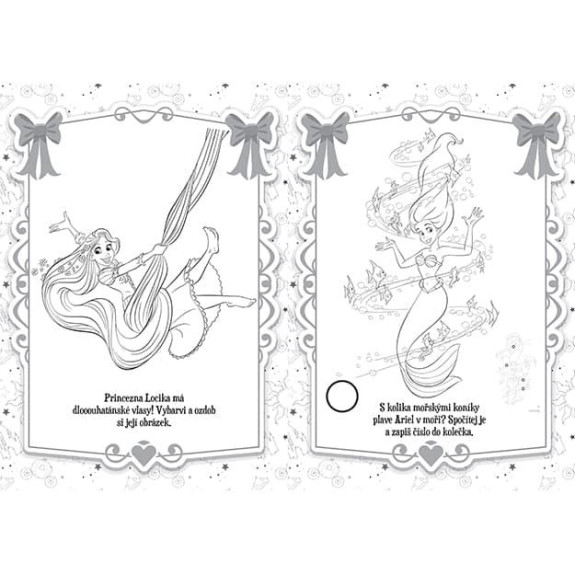 Omalovánky A4 se samolepkami Disney Princezny