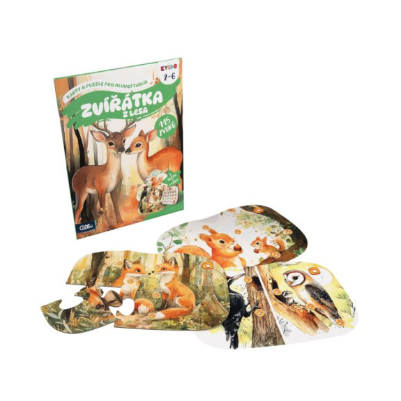 Kvído - Karty a puzzle pro mluvicí tablík: Zvířátka z lesa Albi