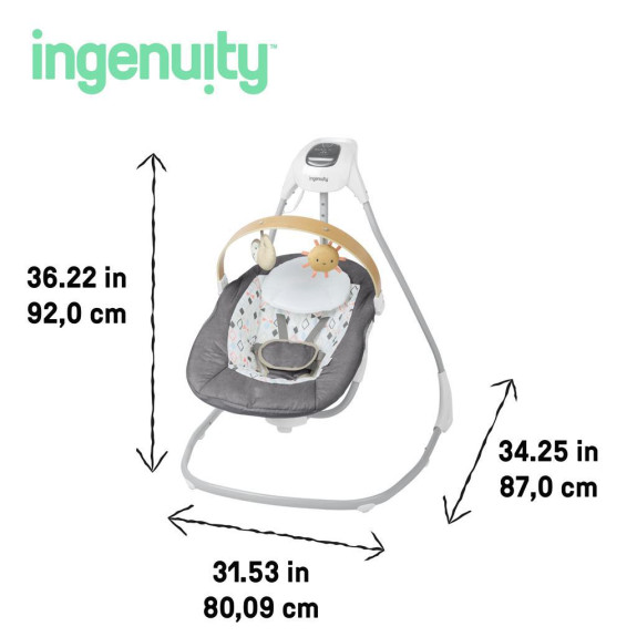 Houpačka pohupující hudební Parker™ 0 m+, do 9 kg Ingenuity