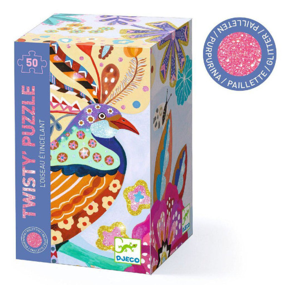 Puzzle Třpytivý ptáček - 50 pcs Djeco