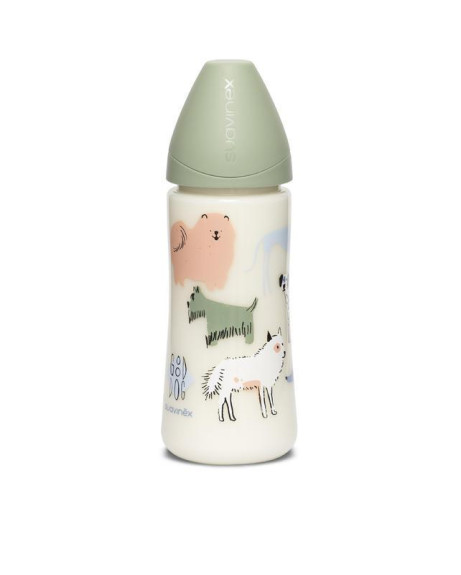 Kojenecká láhev kulatá silikonová savička Suavinex 360 ml