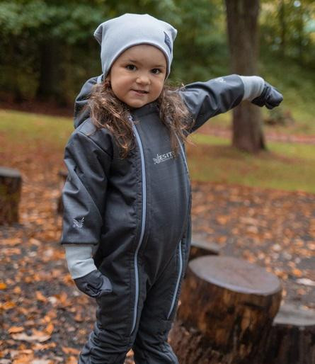 Rostoucí zimní softshellová kombinéza Lamb Grey Esito