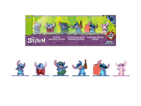 Kovové sběratelské nanofigurky 1,65" sada 6 ks Stitch