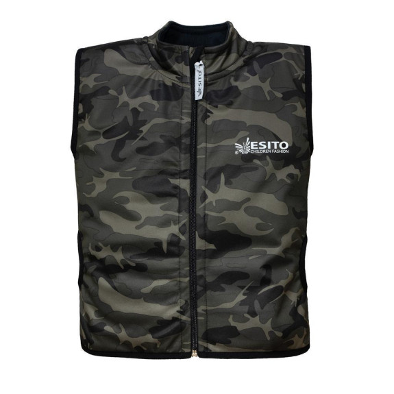 Dětská softshellová vesta Maskáč Zelená Esito