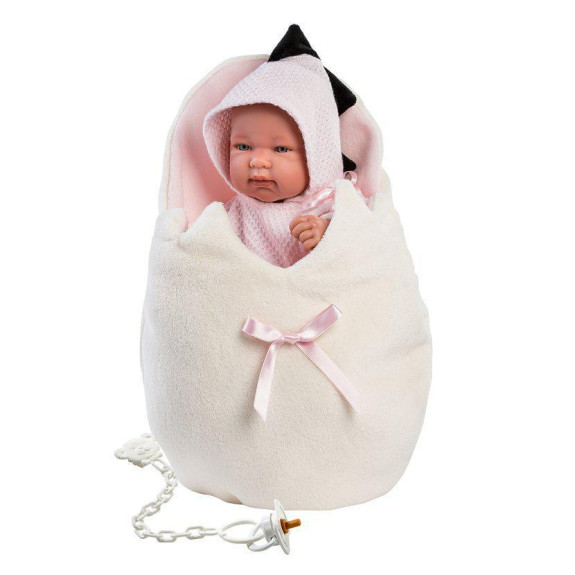 Obleček pro panenku miminko New Born velikosti 43-44 cm Llorens 1dílný růžový