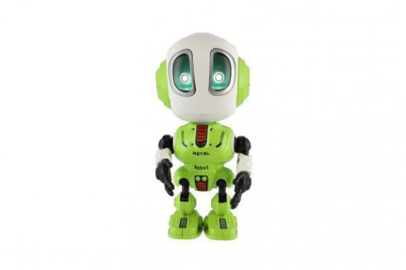 Robot Echo opakující věty kovový 12 cm na baterie se zvukem se světlem