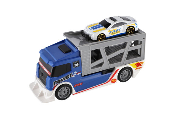 Auto kamion přepravník + plastové auto 15 cm na volný chod