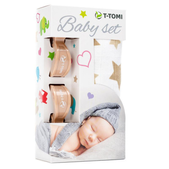 Baby set - bambusová osuška + kočárkový kolíček