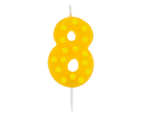 Svíčka dortová puntíky 6 cm - 8