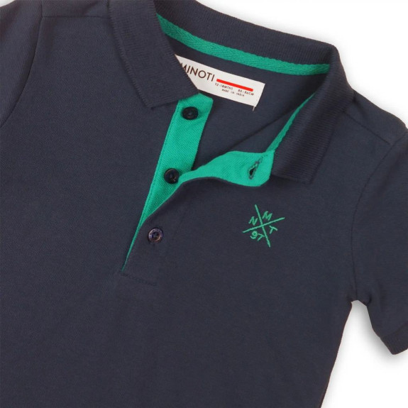 Tričko chlapecké Polo s krátkým rukávem, Minoti, tmavě modrá