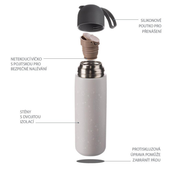 Termoska na tekutiny se silikonovým držákem 400 ml Zopa