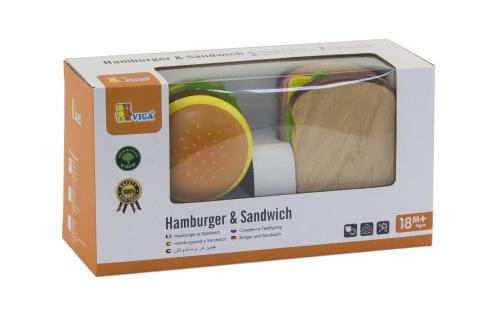 Dřevěný hamburger a sendvič Viga
