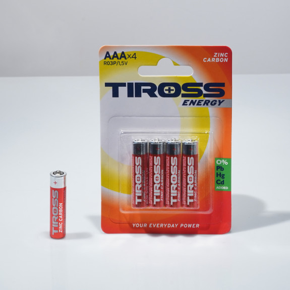 Baterie AAA (R03P, 1.5 V) zinko-uhlíkové balení 4 ks