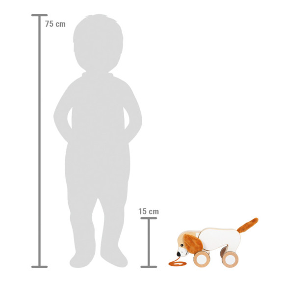 Dřevěná tahací hračka Pejsek se šustivými oušky small foot
