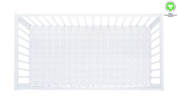Prostěradlo napínací s gumičkou BIO Black Dots 60x120 cm Motherhood