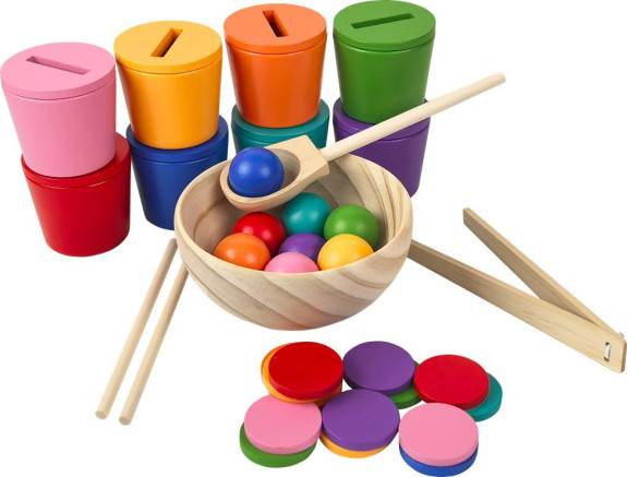 Duhové kuličky, mince a kalíšky 8 barev 2Kids Toys