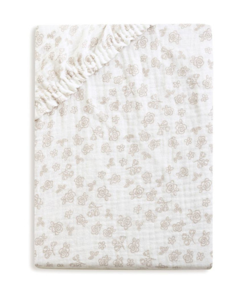 Mušelínové prostěradlo Design s gumou 60 x 120 cm BabyMatex