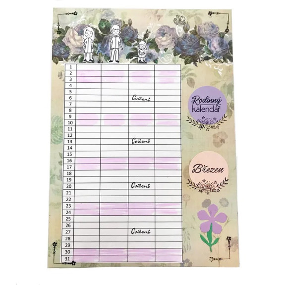 Diářová razítka Stampo Bullet Journal 67 ks - Rodinný kalendář Aladine