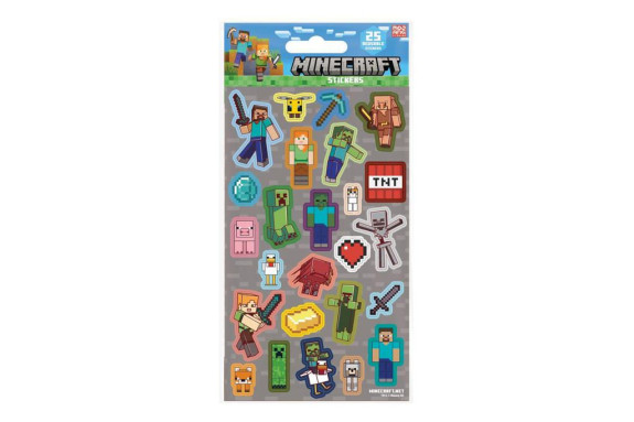 Samolepky Minecraft šedivé 25 ks 