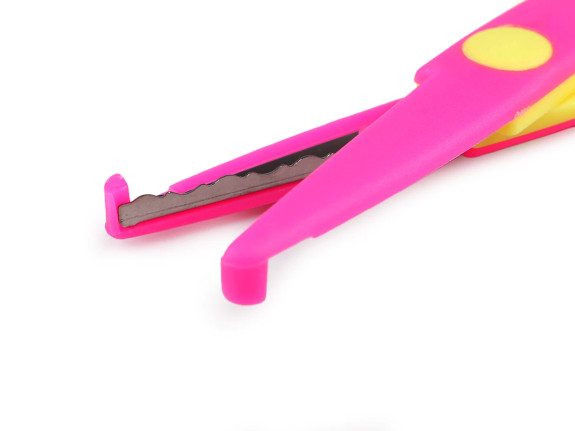 Nůžky dětské s kreativní vlnovkou a vroubky délka 13 cm MIX